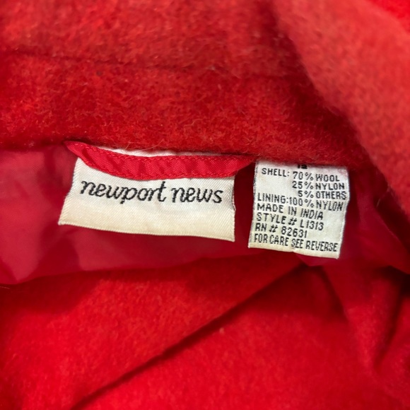 Vintage Newport News Red Wool Pea Coat 12 - Picture 10 of 11